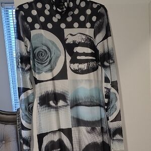 AFRM Black and White Polka Dot Dress